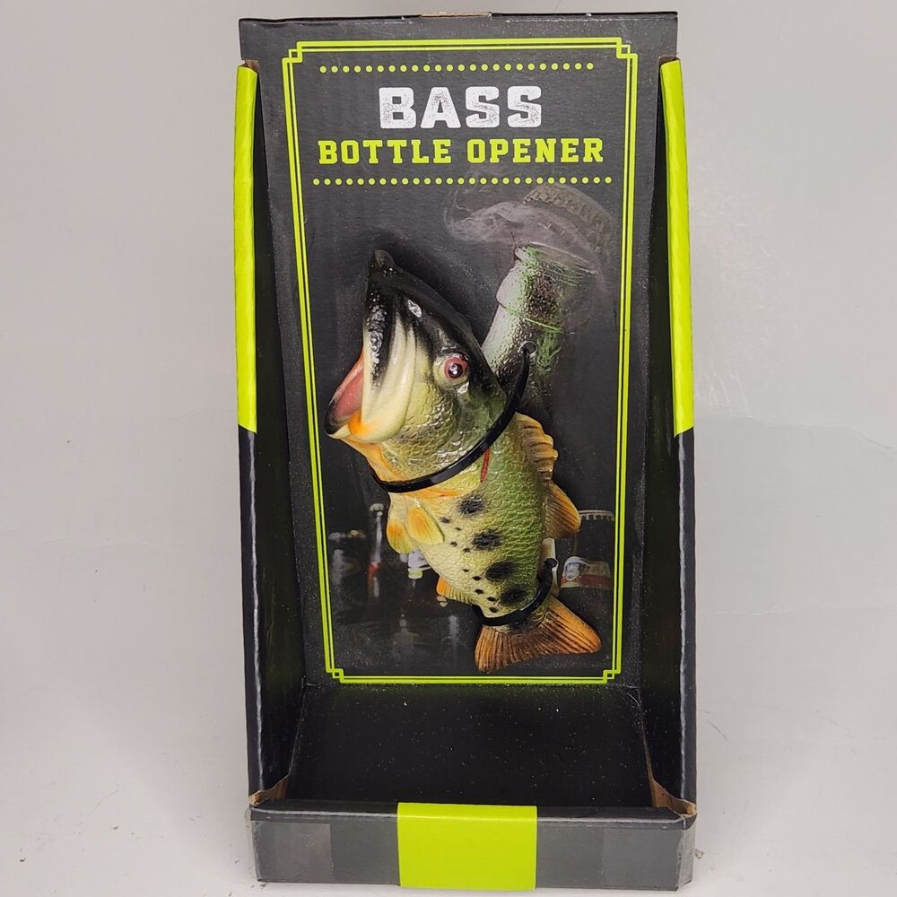 NEW Fish‎ Bottle Opener Large Mouth Bass Bar Man Cave Gift Stocking Stuffer